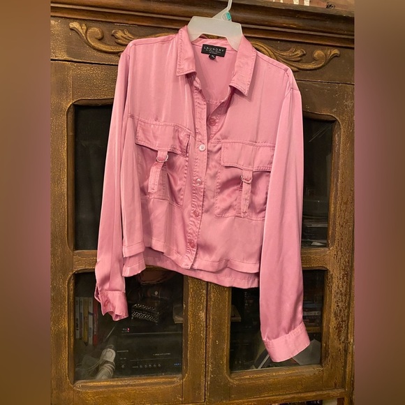 Laundry By Shelli Segal Pink Button-Up Top - Picture 1 of 3